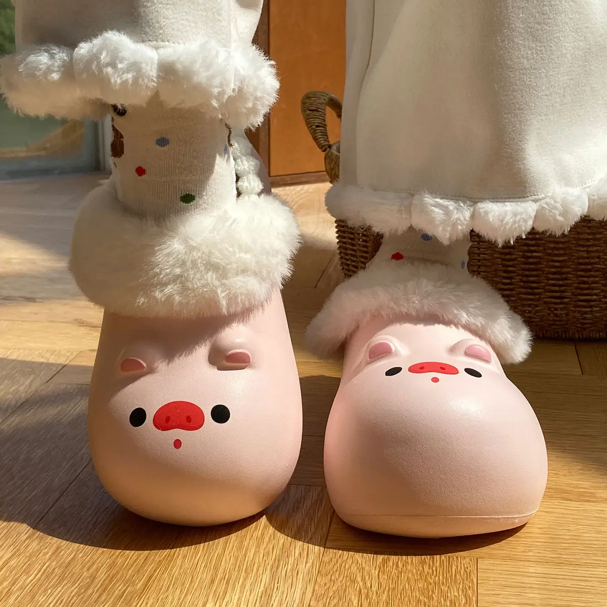 Cartoon Plush Slippers for Women Winter Warm — feature 46