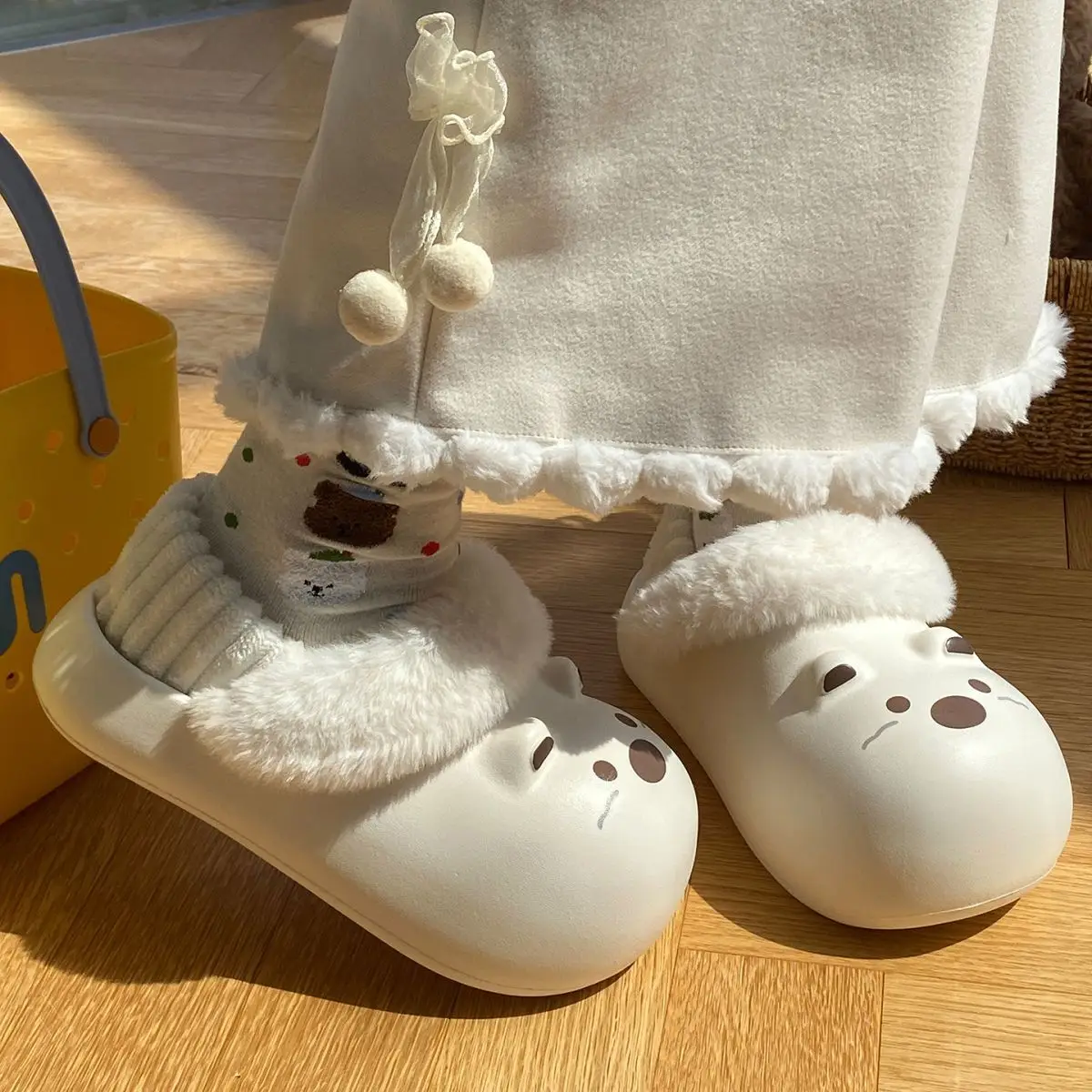 Cartoon Plush Slippers for Women Winter Warm — feature 47