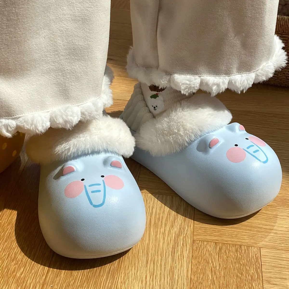 Cartoon Plush Slippers for Women Winter Warm — feature 48