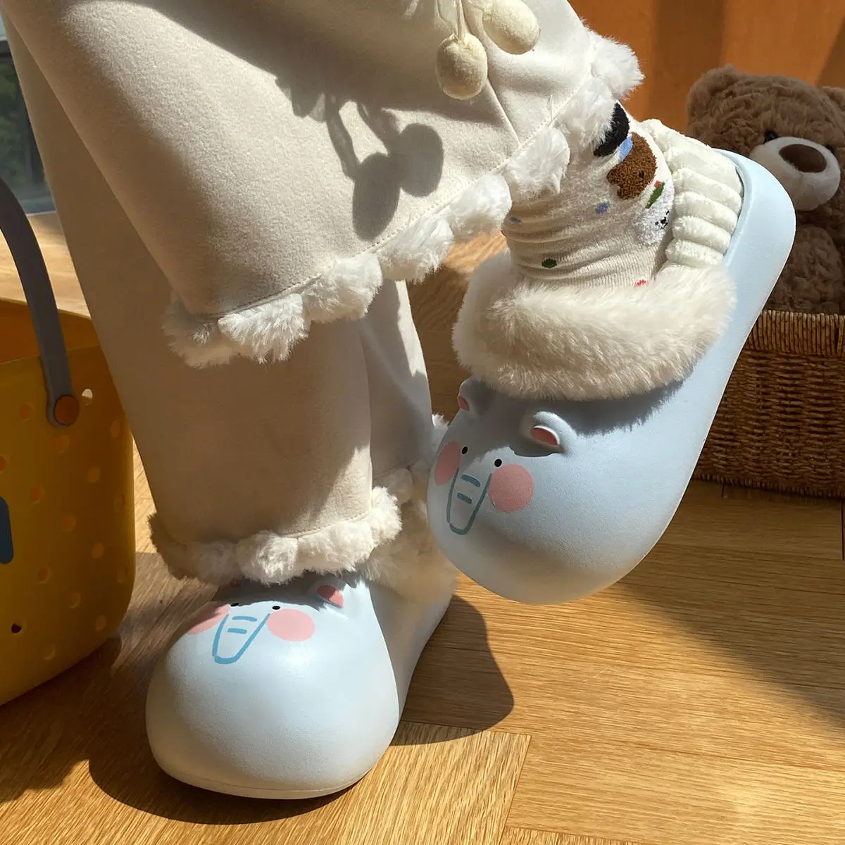 Cartoon Plush Slippers for Women Winter Warm — feature 49