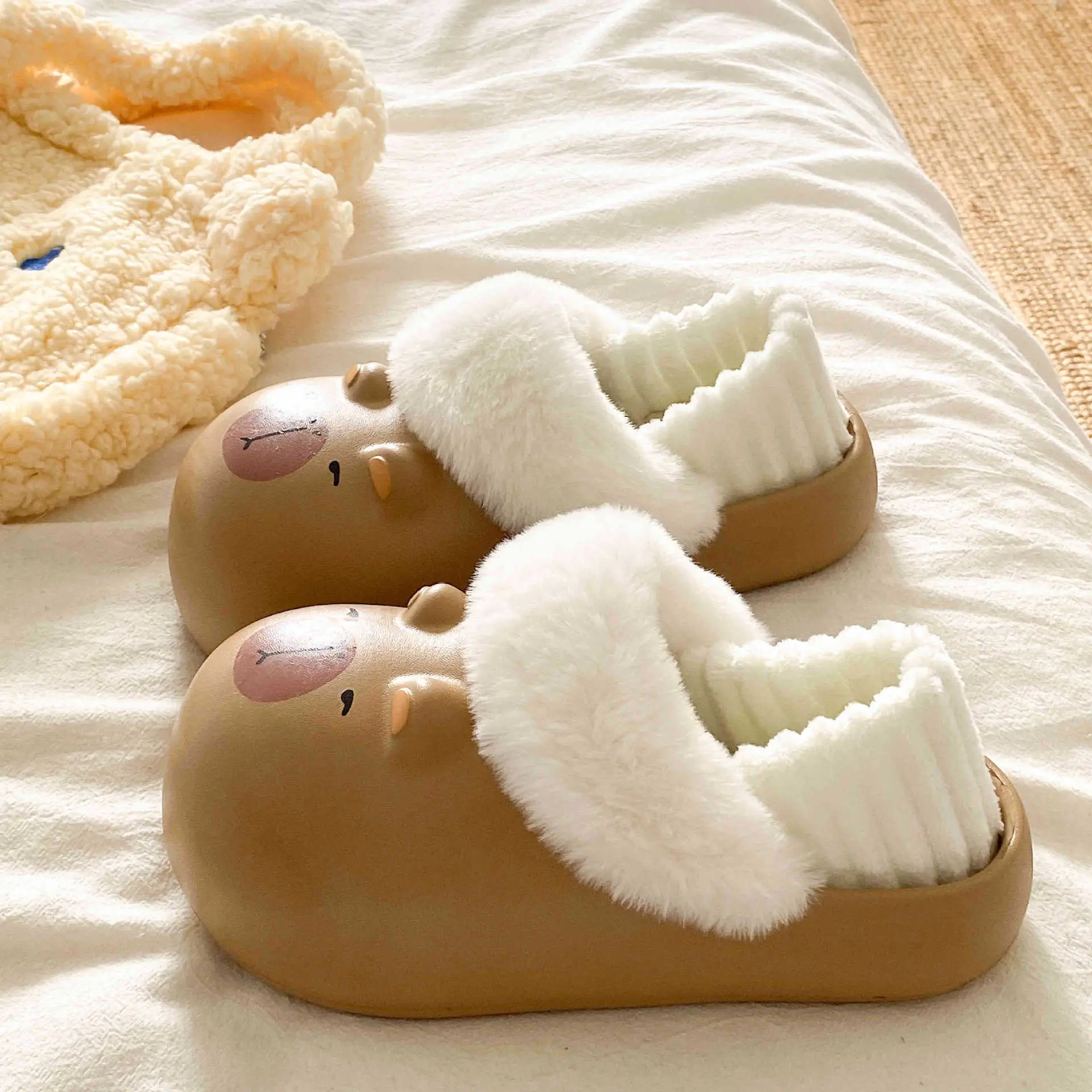 Cartoon Plush Slippers for Women Winter Warm - Image 3