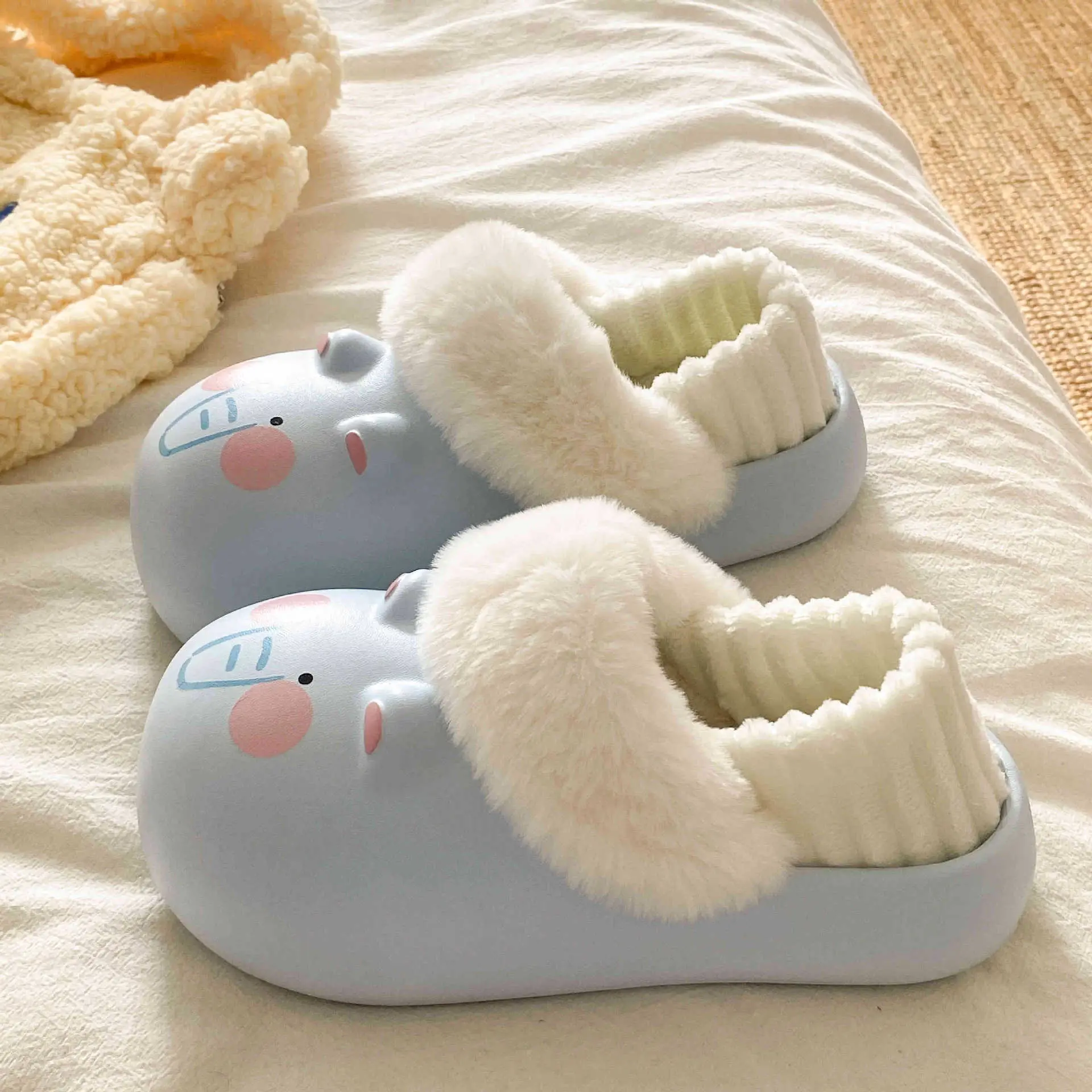Cartoon Plush Slippers for Women Winter Warm - Image 5