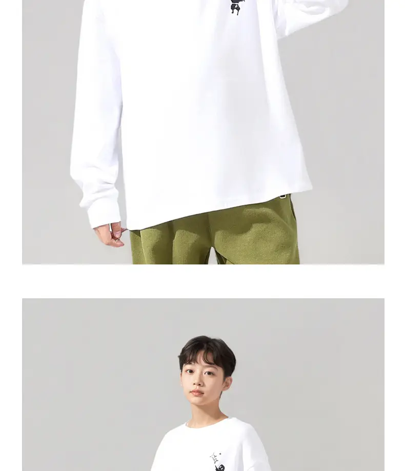 Kids Korean Style Long Sleeve Printed T-Shirt Green — feature 10