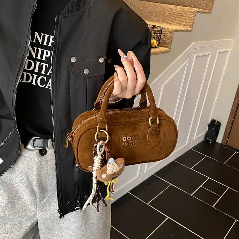 Frosted Women's Shoulder Crossbody Bag with Pendant - Image 8