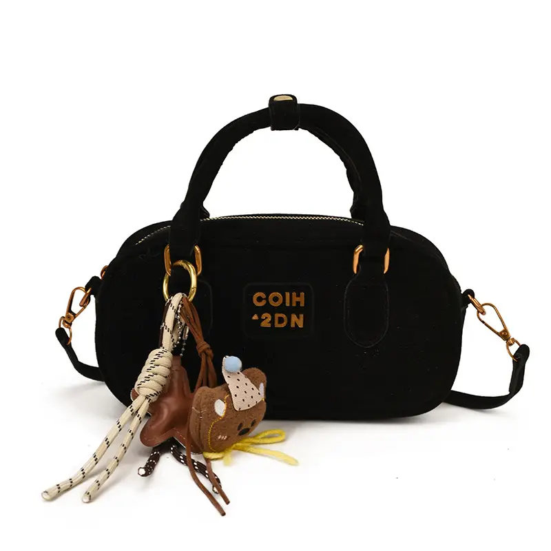 Frosted Women's Shoulder Crossbody Bag with Pendant - Image 11