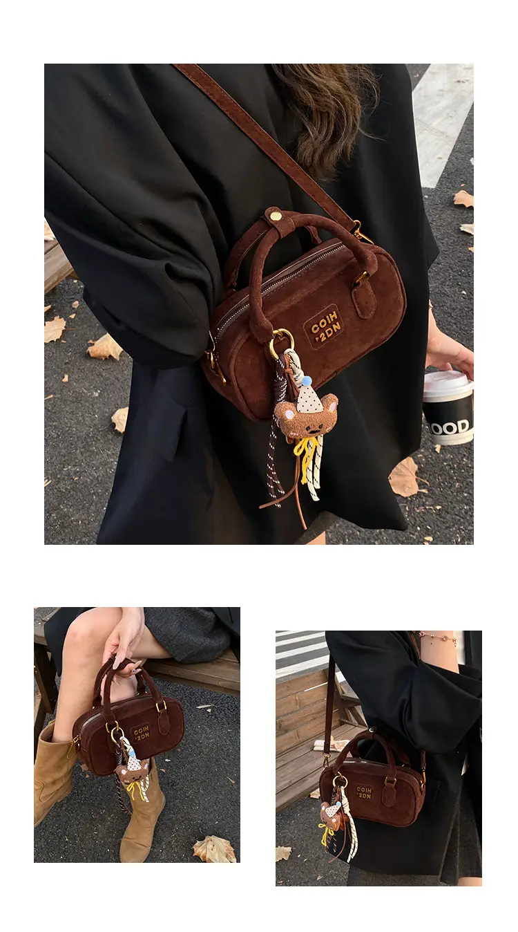 Frosted Women's Shoulder Crossbody Bag with Pendant — feature 10