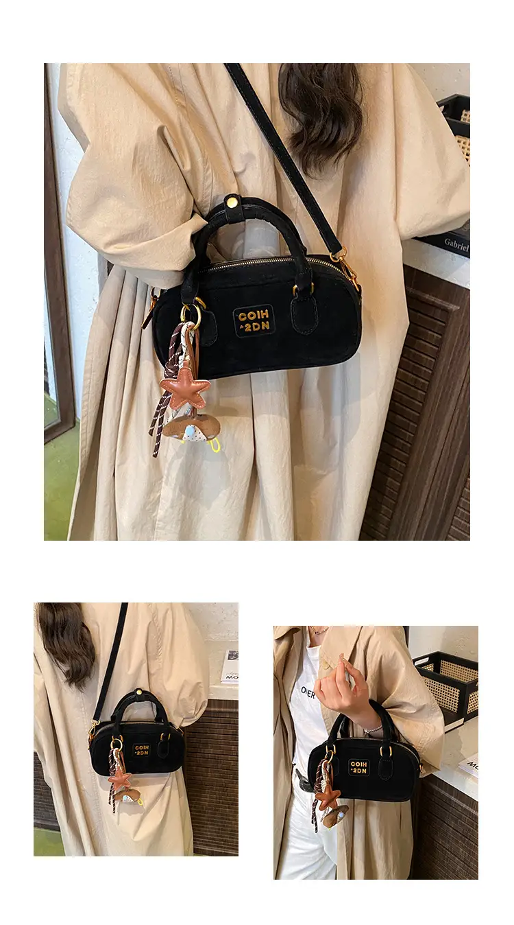 Frosted Women's Shoulder Crossbody Bag with Pendant — feature 11