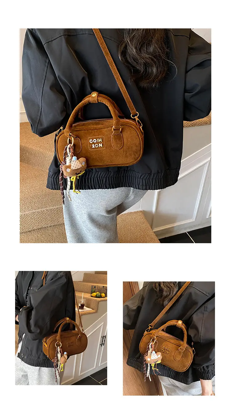 Frosted Women's Shoulder Crossbody Bag with Pendant — feature 12