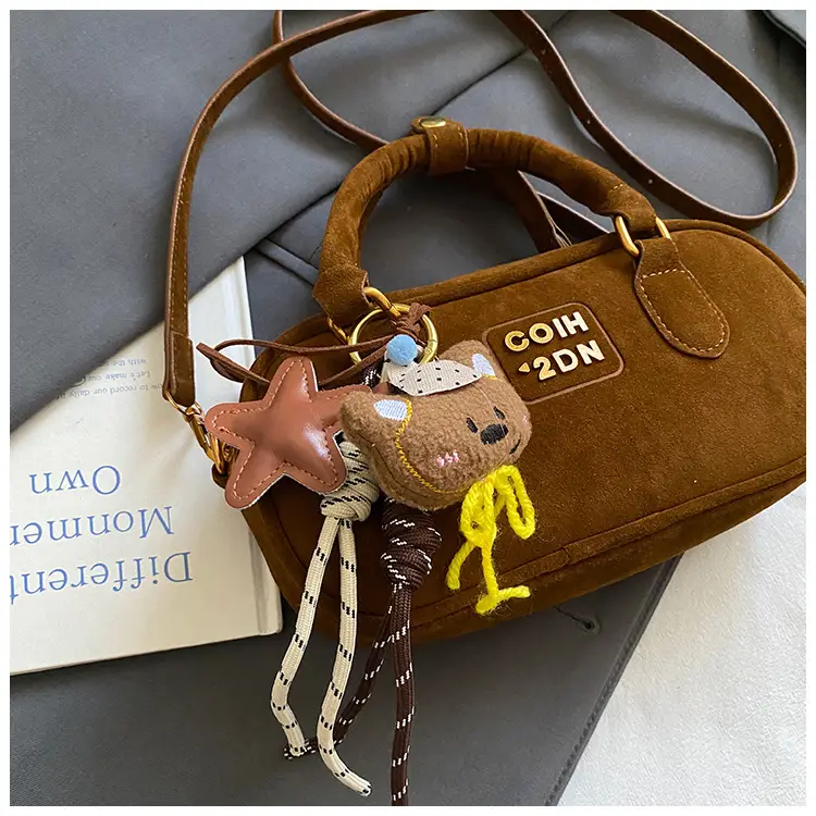 Frosted Women's Shoulder Crossbody Bag with Pendant — feature 15