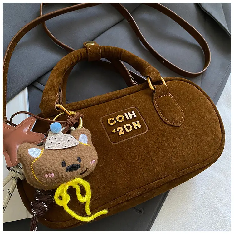 Frosted Women's Shoulder Crossbody Bag with Pendant — feature 17