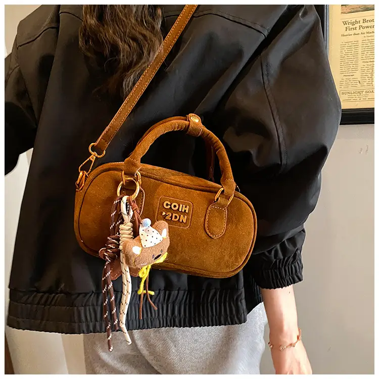 Frosted Women's Shoulder Crossbody Bag with Pendant — feature 27