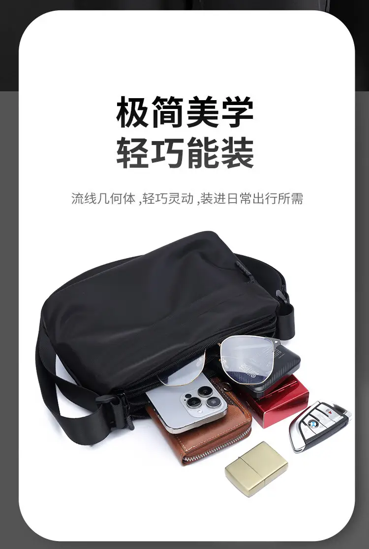 Men's Crossbody Bag Canvas Waterproof Large Capacity — feature 3