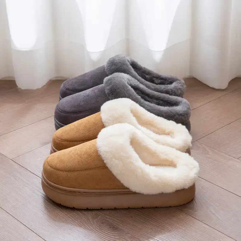 Women's Warm Plush Cotton Slippers Brown 2025