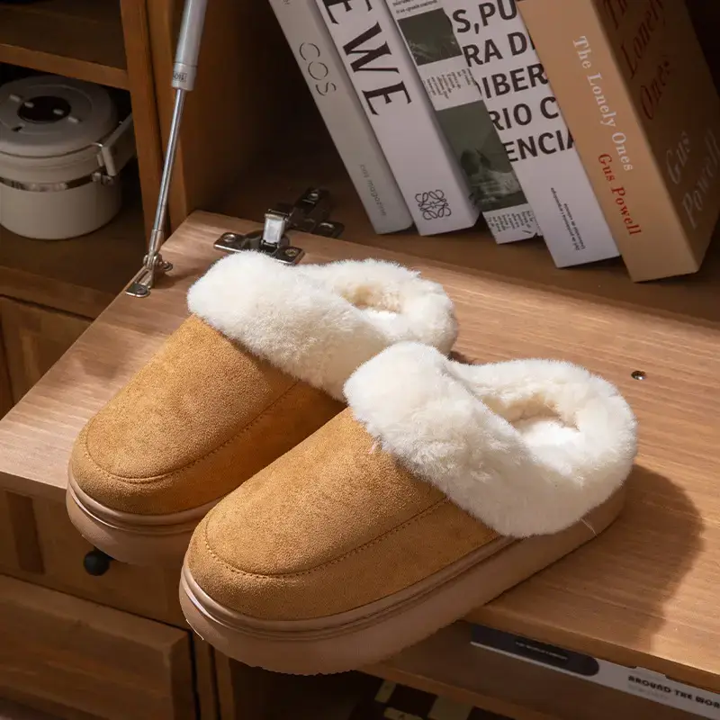 Women's Warm Plush Cotton Slippers Brown 2025