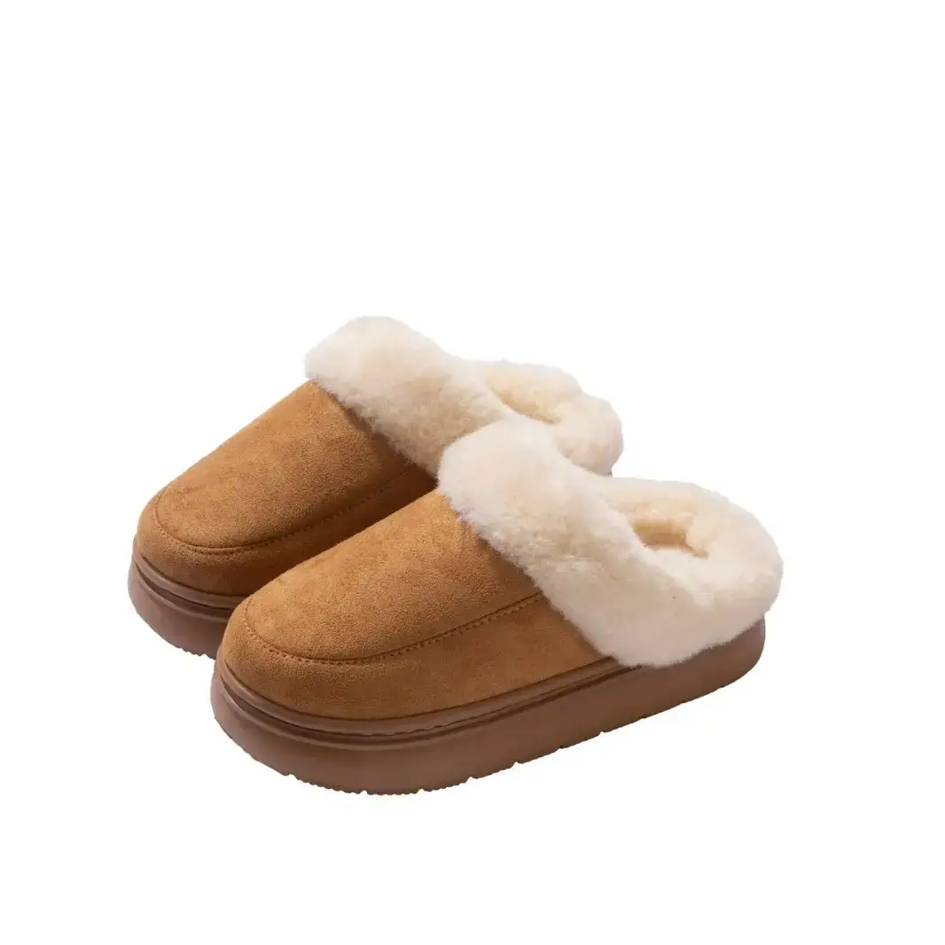 Women's Warm Plush Cotton Slippers Brown 2025