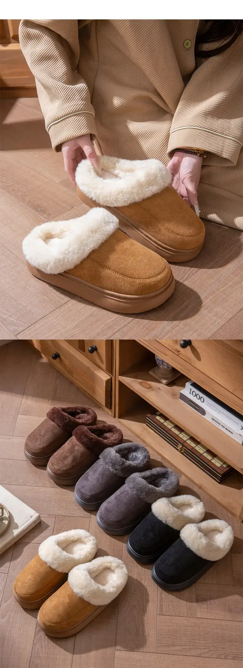 Women's Warm Plush Cotton Slippers Brown 2025 — feature 10