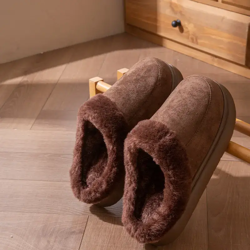 Women's Warm Plush Cotton Slippers Brown 2025