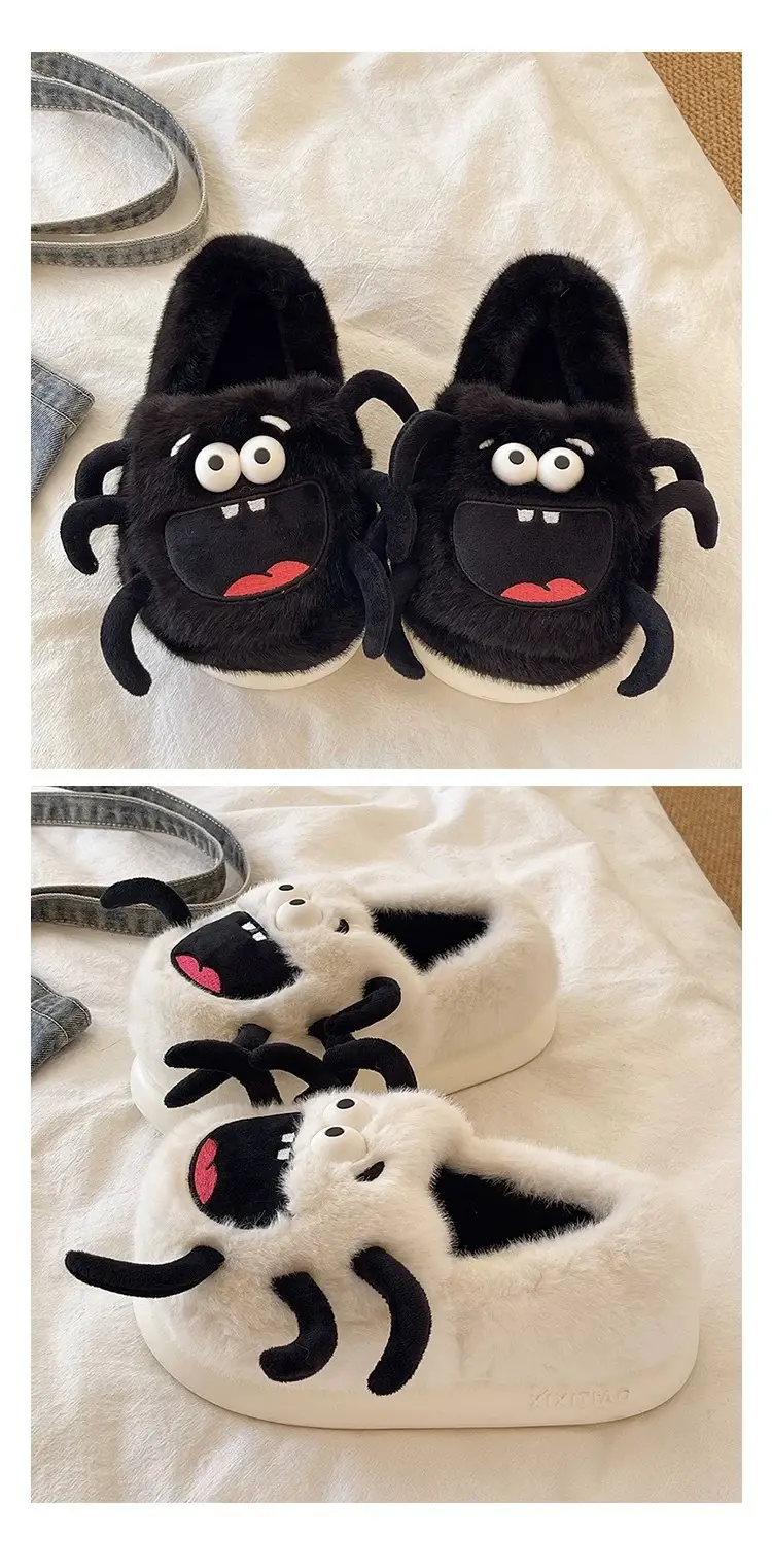 Cute Spider Cat Slippers Women Winter Warm Cotton Non-Slip — feature 13