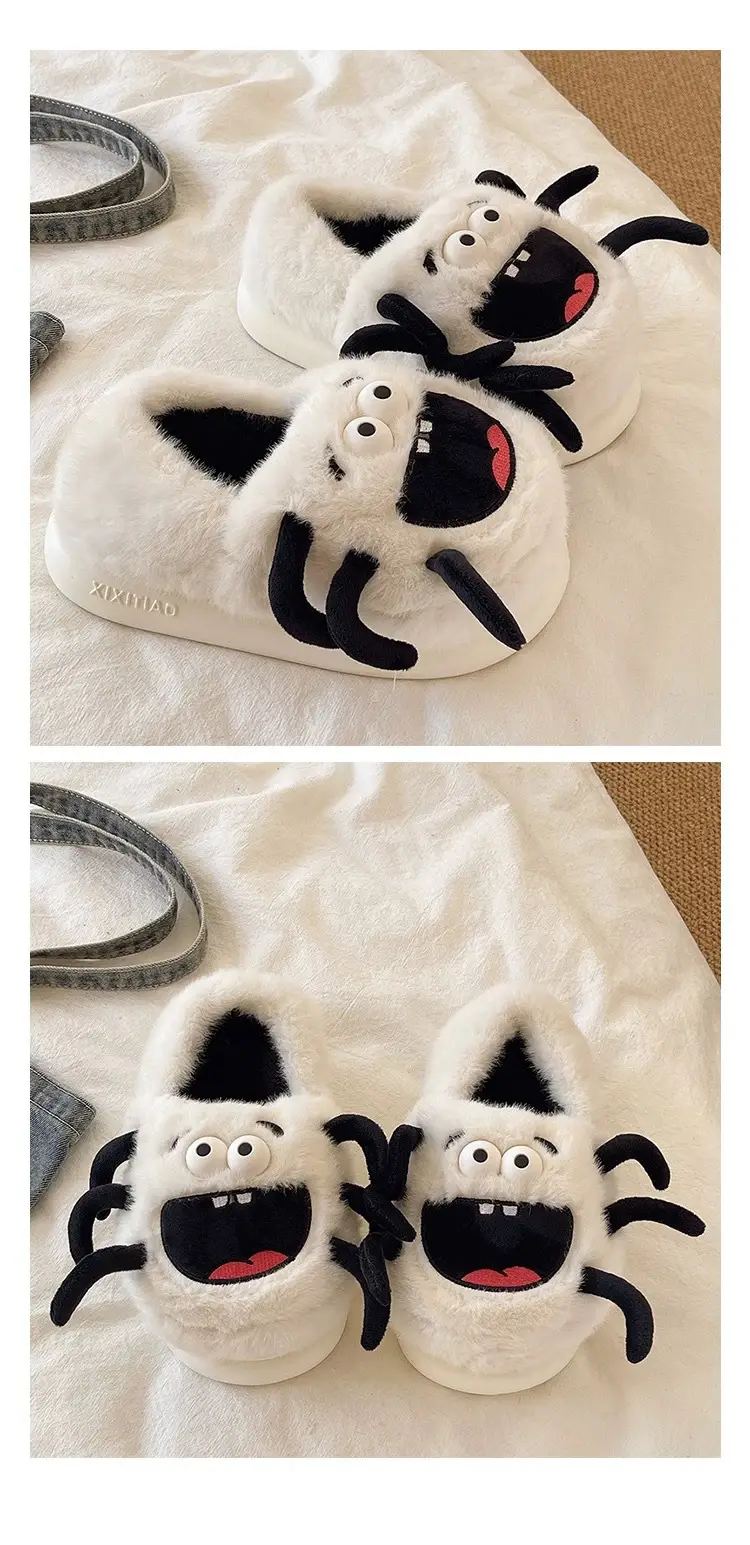 Cute Spider Cat Slippers Women Winter Warm Cotton Non-Slip — feature 14