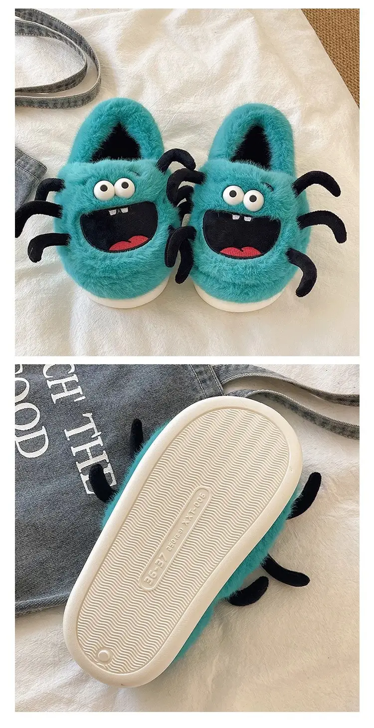 Cute Spider Cat Slippers Women Winter Warm Cotton Non-Slip — feature 16