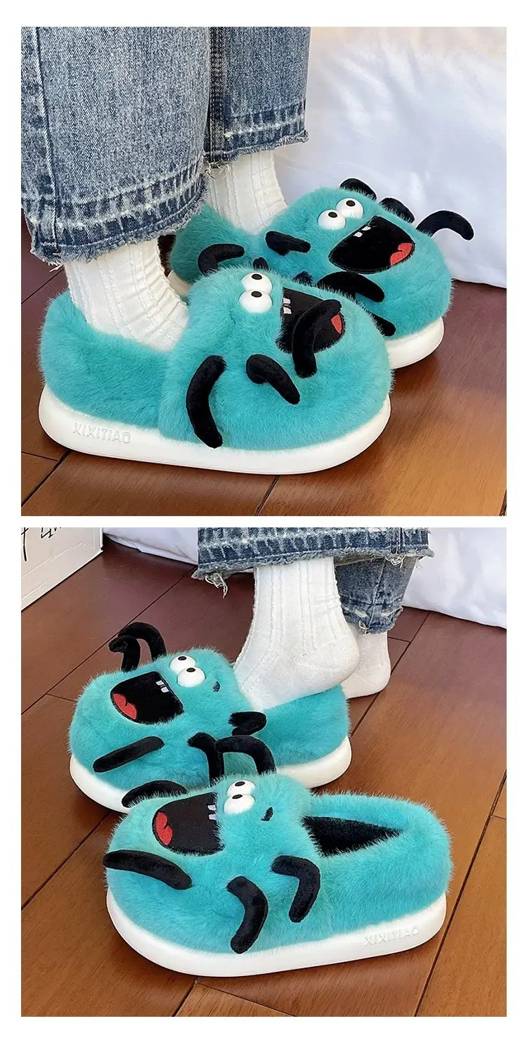 Cute Spider Cat Slippers Women Winter Warm Cotton Non-Slip — feature 6