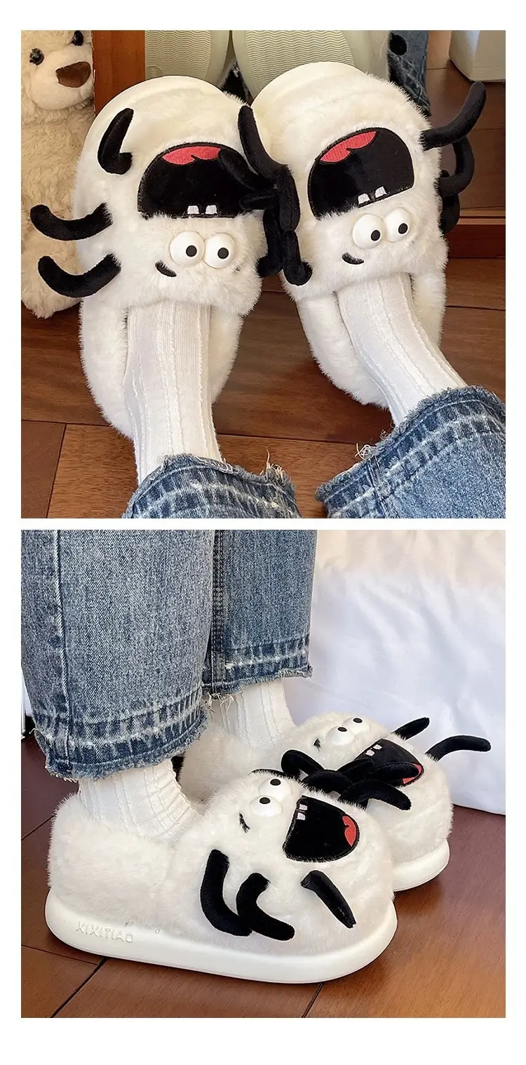 Cute Spider Cat Slippers Women Winter Warm Cotton Non-Slip — feature 8