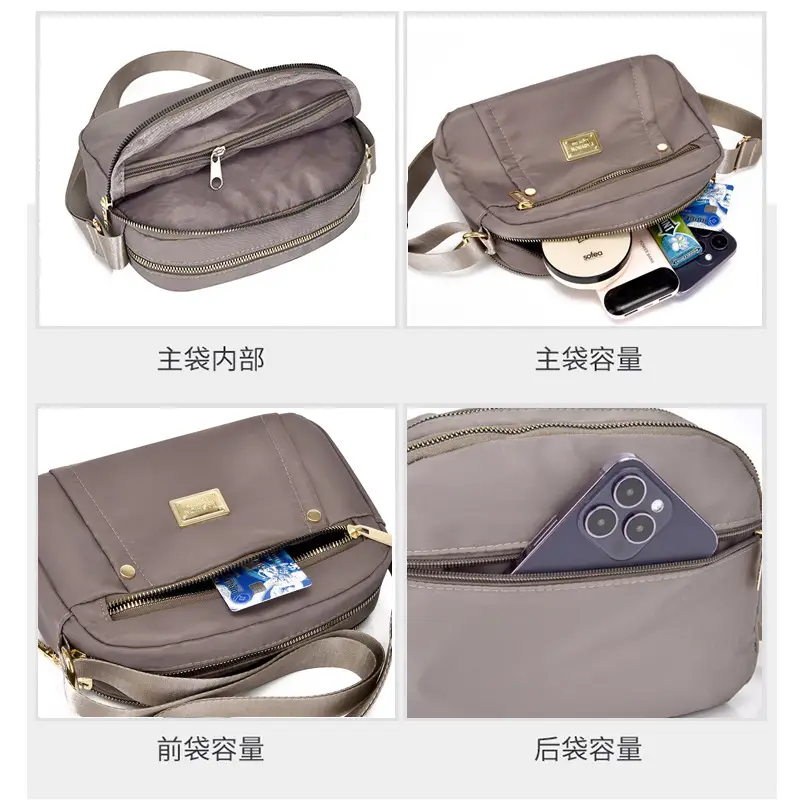 Lightweight Water-Repellent Nylon Shoulder Bag for Women - Image 9