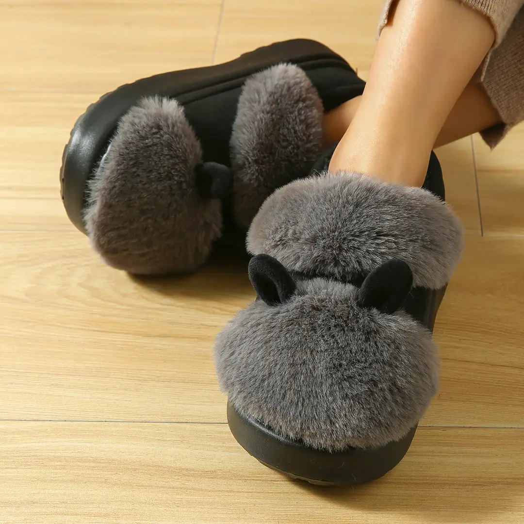 2025 New Cotton Slippers for Women Winter Indoor Home Plush Fleece-Lined Cotton Shoes Warm Bag and Winter Non-Slip Cotton Shoes - Image 3