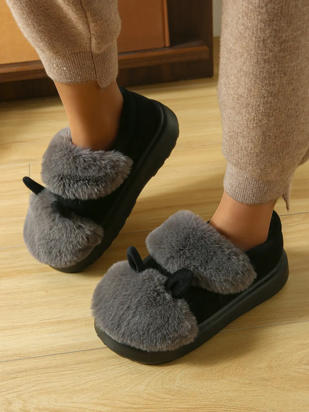 2025 New Cotton Slippers for Women Winter Indoor Home Plush Fleece-Lined Cotton Shoes Warm Bag and Winter Non-Slip Cotton Shoes — feature 4