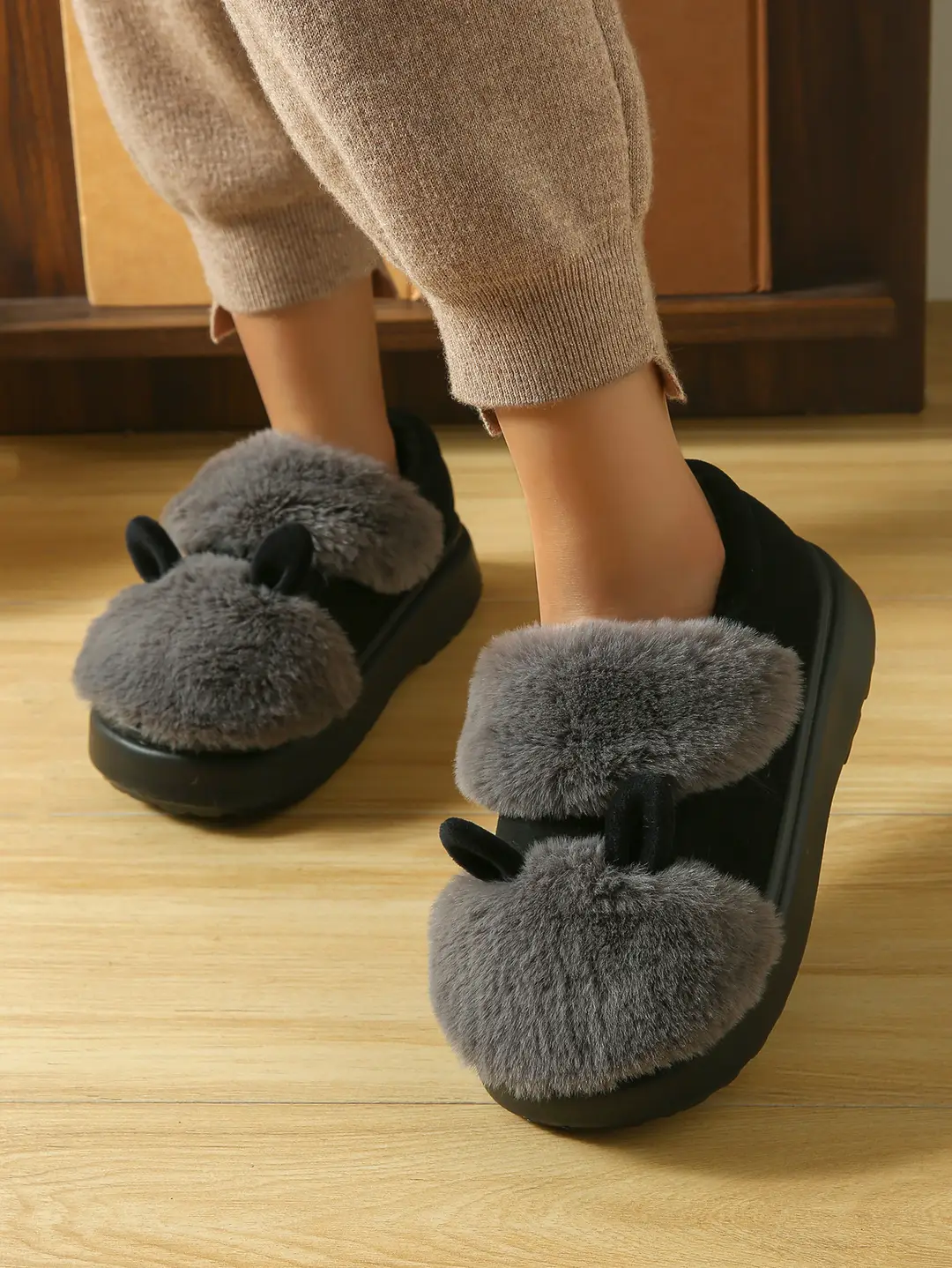2025 New Cotton Slippers for Women Winter Indoor Home Plush Fleece-Lined Cotton Shoes Warm Bag and Winter Non-Slip Cotton Shoes — feature 5