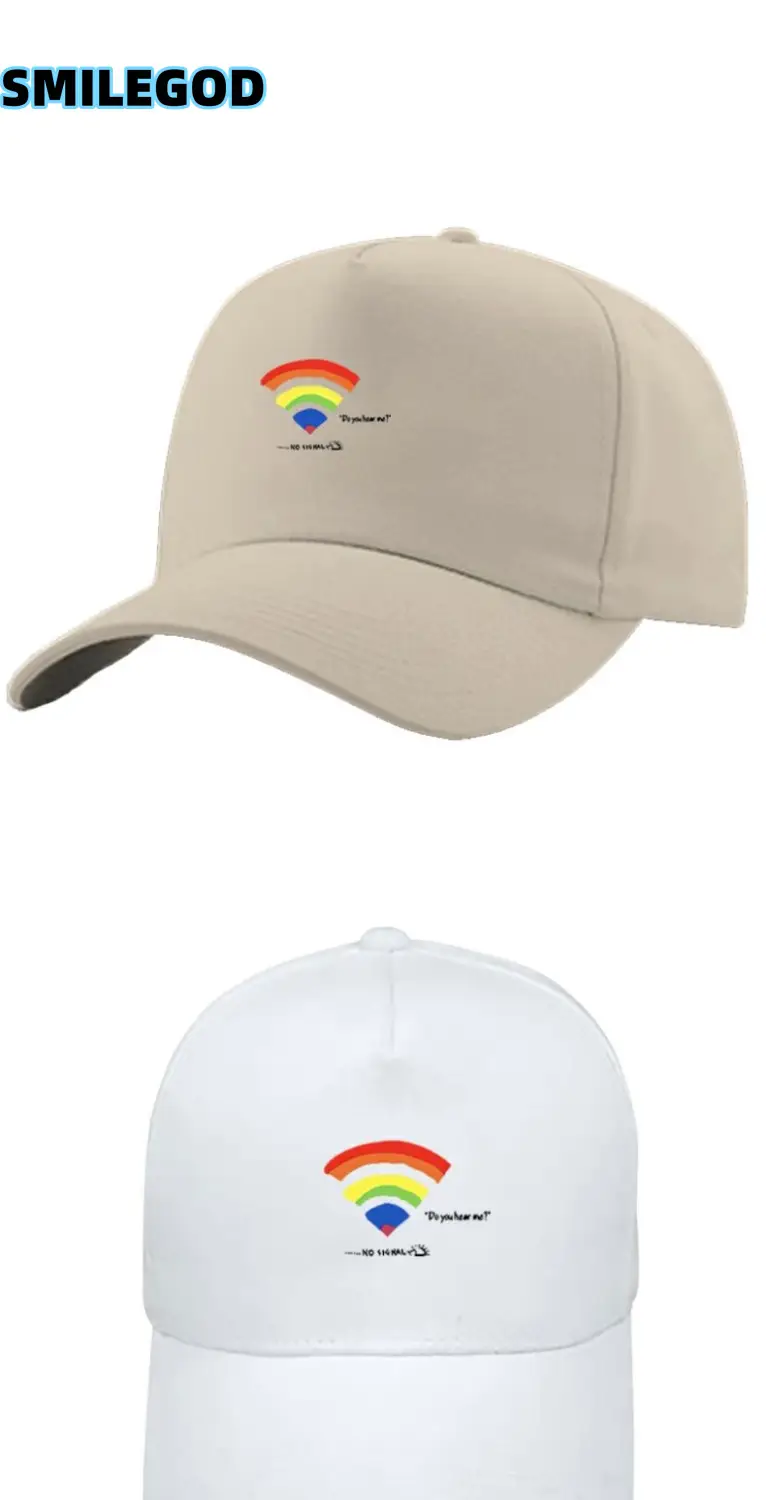 Unisex Rainbow Print Baseball Cap Sunshade Beige — feature 4