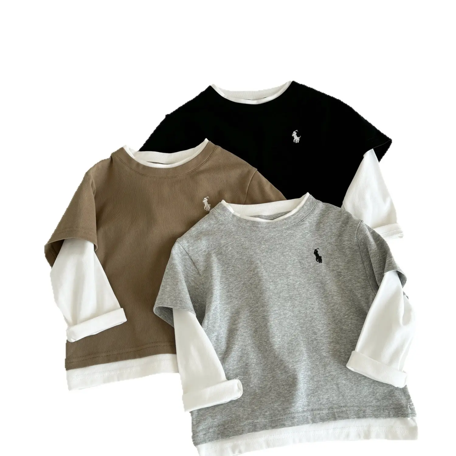 Boys Chillin Embroidered Ruffle T-Shirt White Black - Image 8