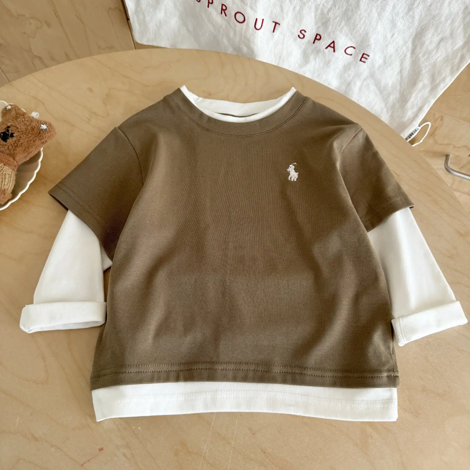 Boys Chillin Embroidered Ruffle T-Shirt White Black - Image 3