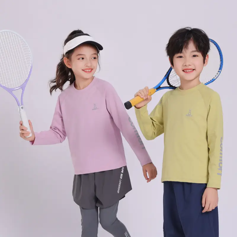 Kids Blue Long Sleeve T-Shirt with Logo - Image 8