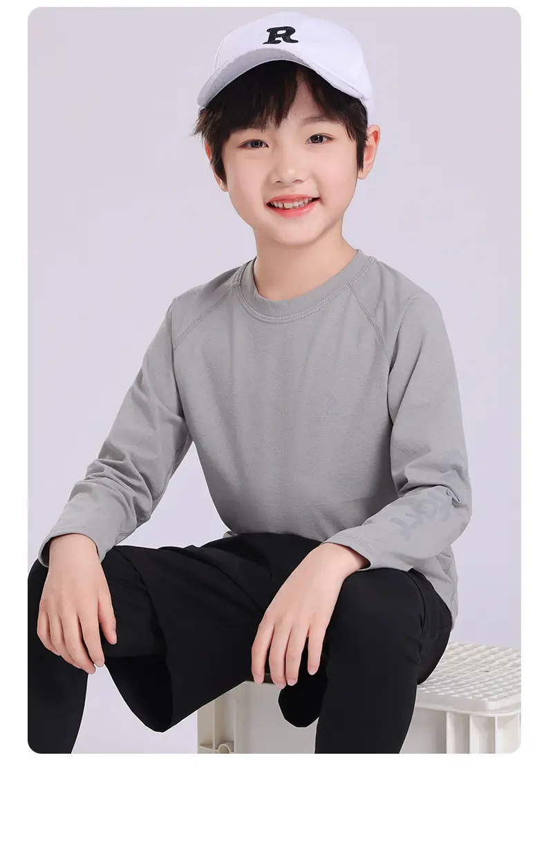 Kids Blue Long Sleeve T-Shirt with Logo — feature 24