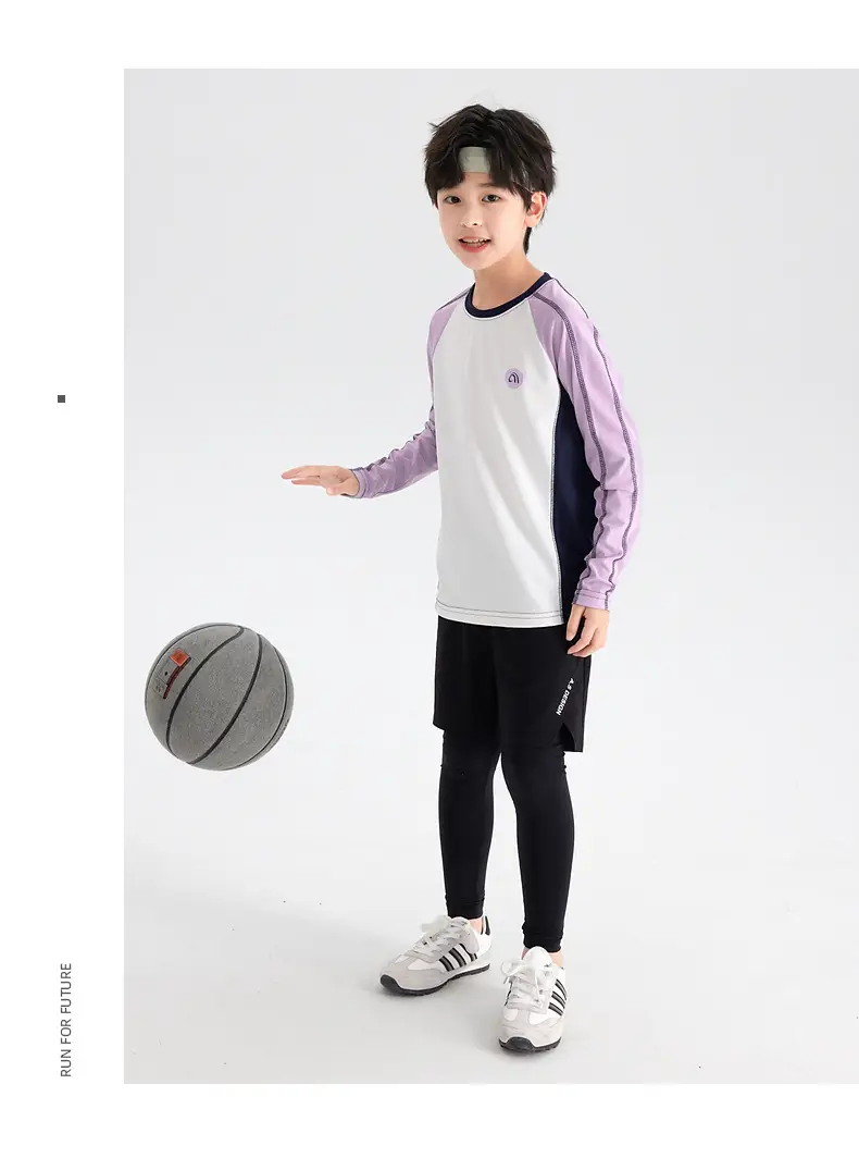 Boys Tennis T-Shirt White Purple Quick Dry 2025 — feature 23