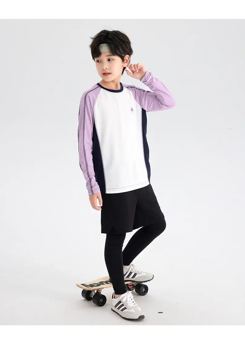 Boys Tennis T-Shirt White Purple Quick Dry 2025 — feature 24