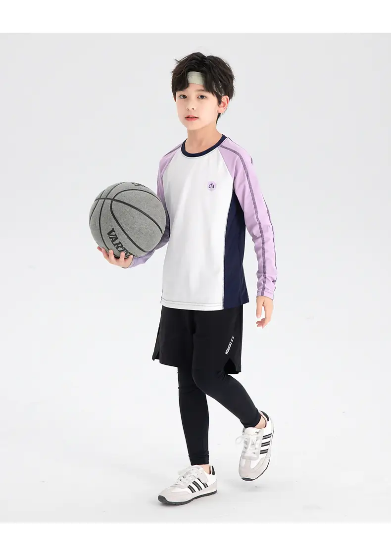 Boys Tennis T-Shirt White Purple Quick Dry 2025 — feature 27