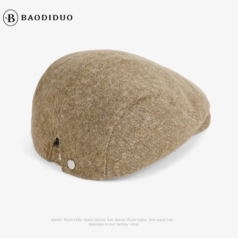 Men's Fleece Lined Painter's Hat Brown Duck Tongue Forward - Image 5