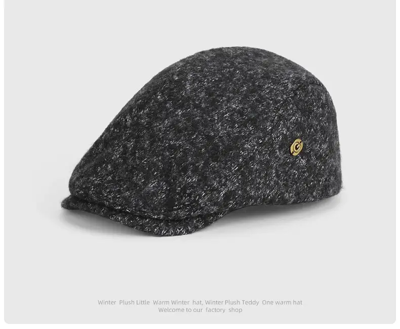 Men's Fleece Lined Painter's Hat Brown Duck Tongue Forward — feature 8