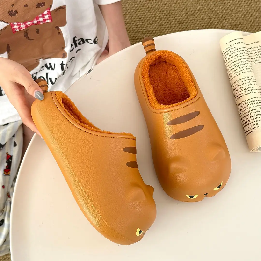 Cute Cotton Slippers for Women to Wear Outside, Cartoon Garfield Baotou Cotton Slippers, Versatile, Comfortable, Warm, Home Waterproof in Winter — feature 4