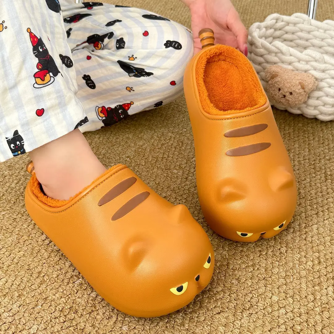 Cute Cotton Slippers for Women to Wear Outside, Cartoon Garfield Baotou Cotton Slippers, Versatile, Comfortable, Warm, Home Waterproof in Winter — feature 6
