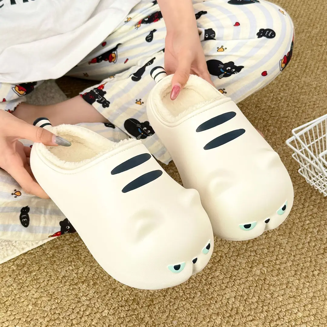 Cute Cotton Slippers for Women to Wear Outside, Cartoon Garfield Baotou Cotton Slippers, Versatile, Comfortable, Warm, Home Waterproof in Winter — feature 7