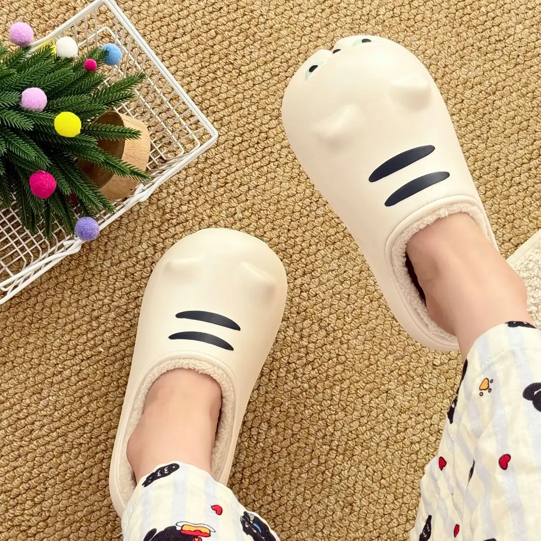 Cute Cotton Slippers for Women to Wear Outside, Cartoon Garfield Baotou Cotton Slippers, Versatile, Comfortable, Warm, Home Waterproof in Winter — feature 8