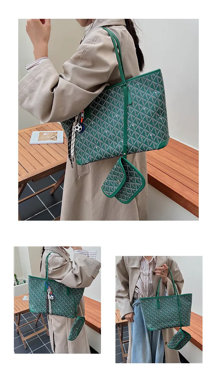 Women Large Capacity Tote Bag with Leather Handle Set — feature 13