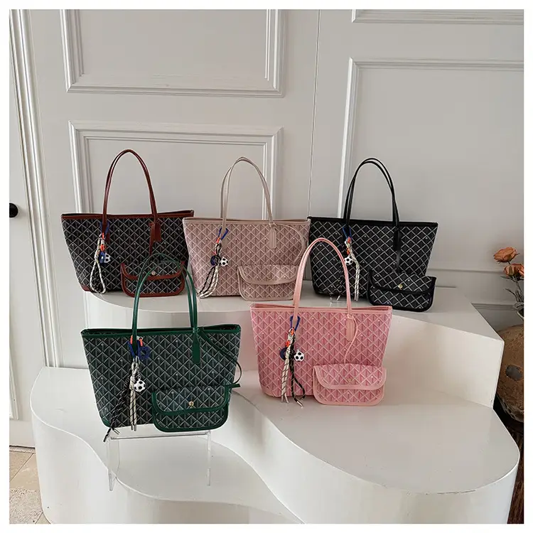 Women Large Capacity Tote Bag with Leather Handle Set — feature 15