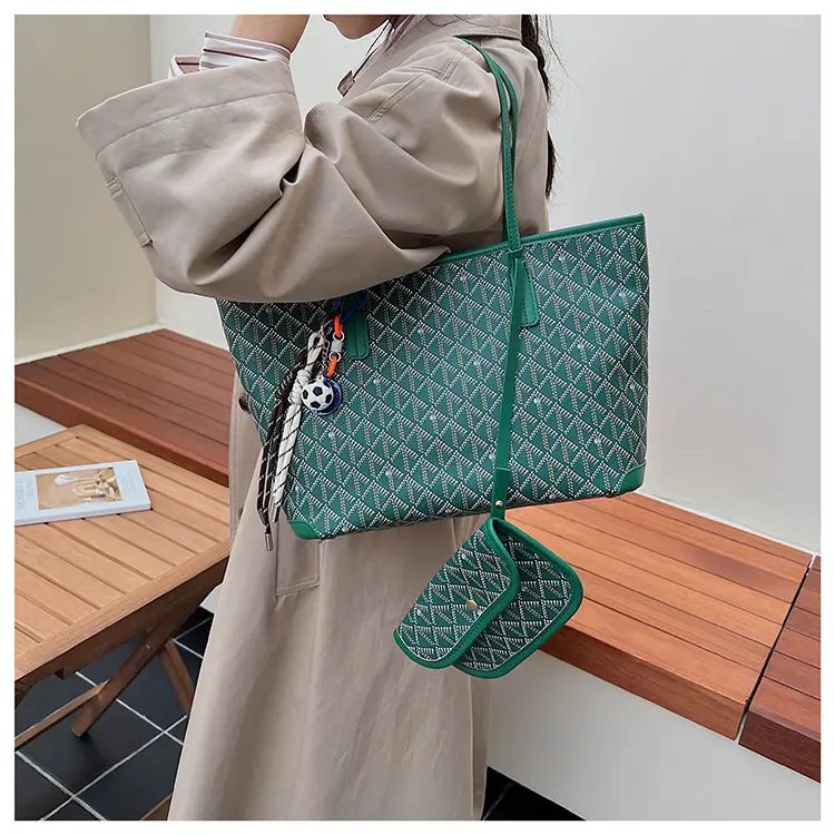 Women Large Capacity Tote Bag with Leather Handle Set — feature 25