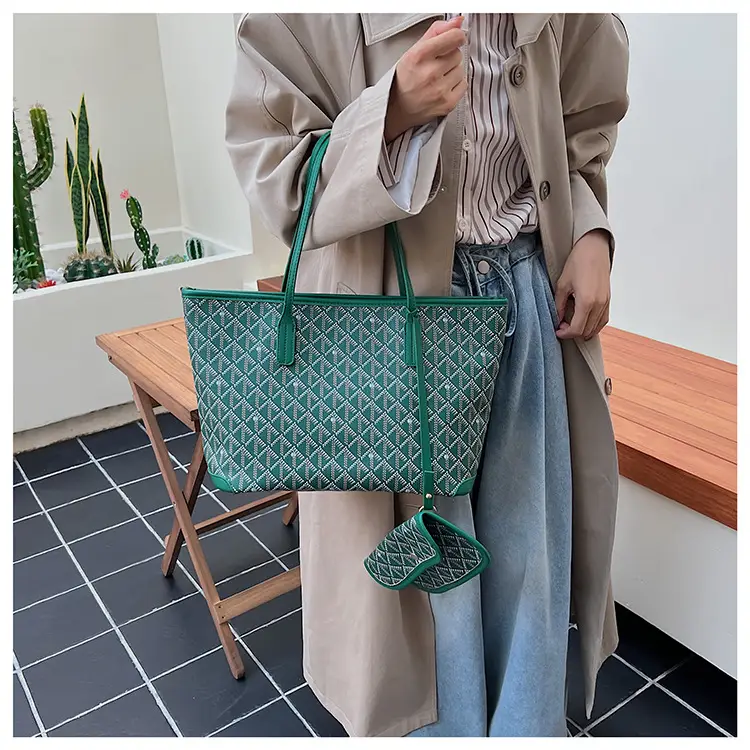 Women Large Capacity Tote Bag with Leather Handle Set — feature 28