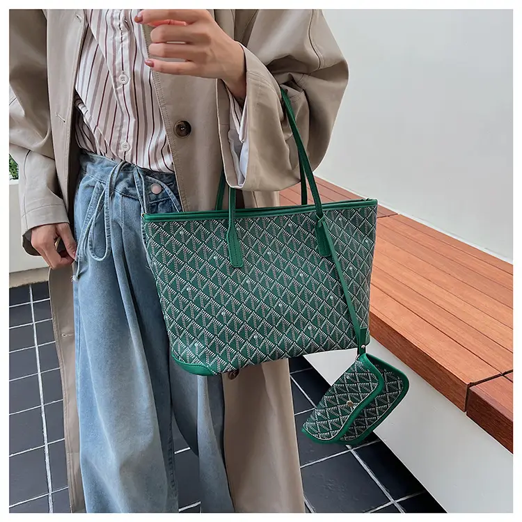 Women Large Capacity Tote Bag with Leather Handle Set — feature 29