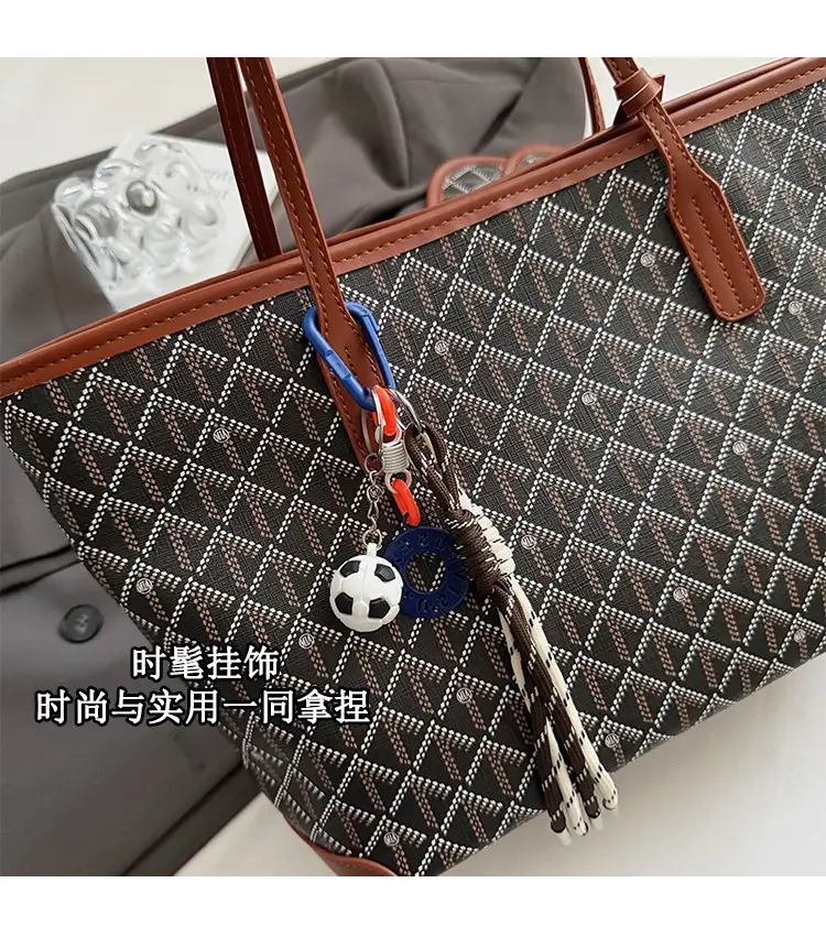 Women Large Capacity Tote Bag with Leather Handle Set — feature 4